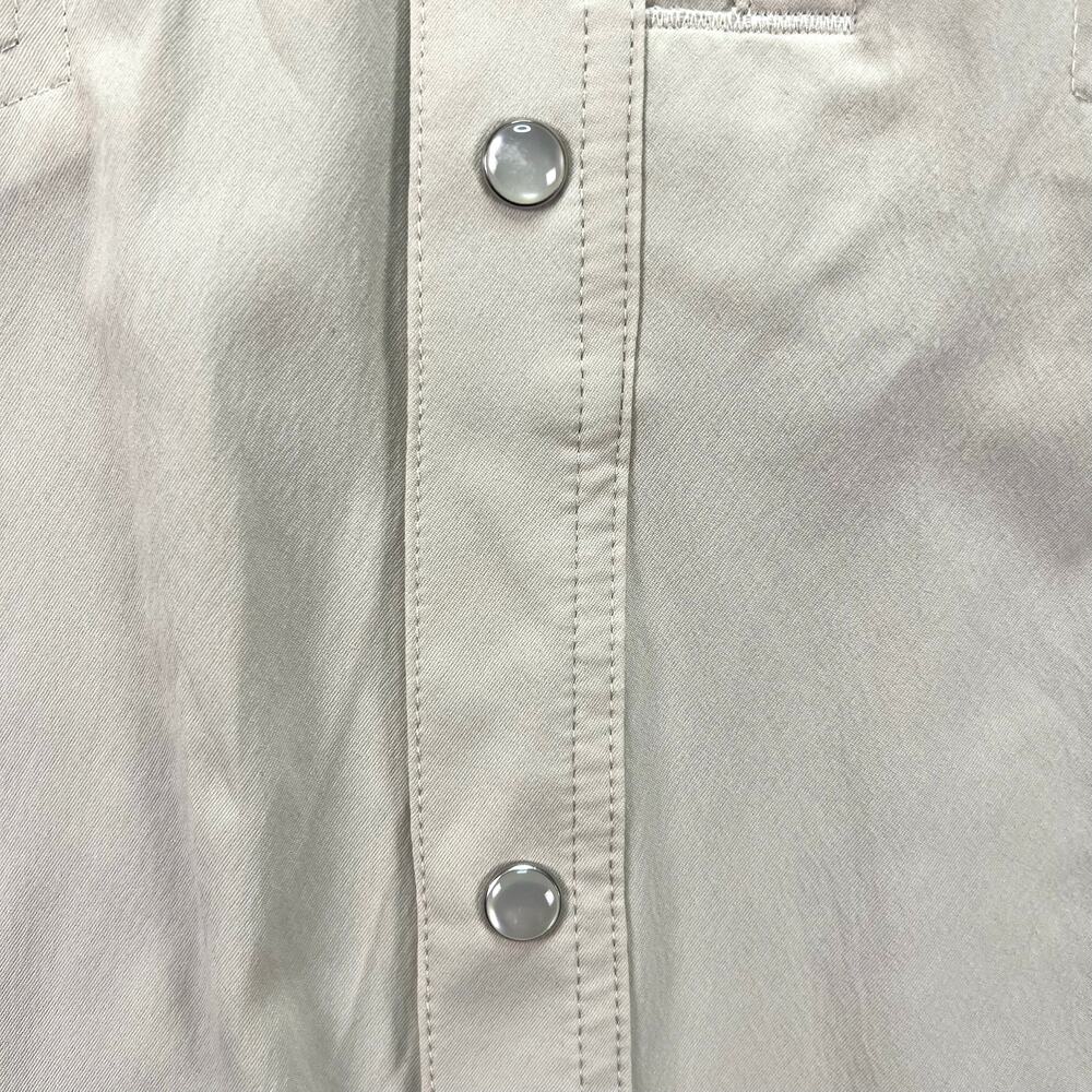Poncho Pecos Pearl Snap Shirt Mens XL L/S Khaki Tan Western Fishing Performance - Picture 10 of 16